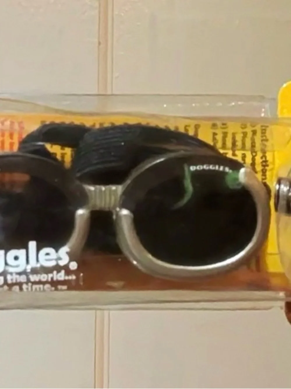 Protective Doggles Dog Goggles — Black Lenses with Chrome Frame